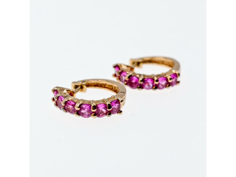 925 STERLING SILVER GOLD PLATED SPINEL EARRINGS